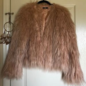Pink fake fur jacket